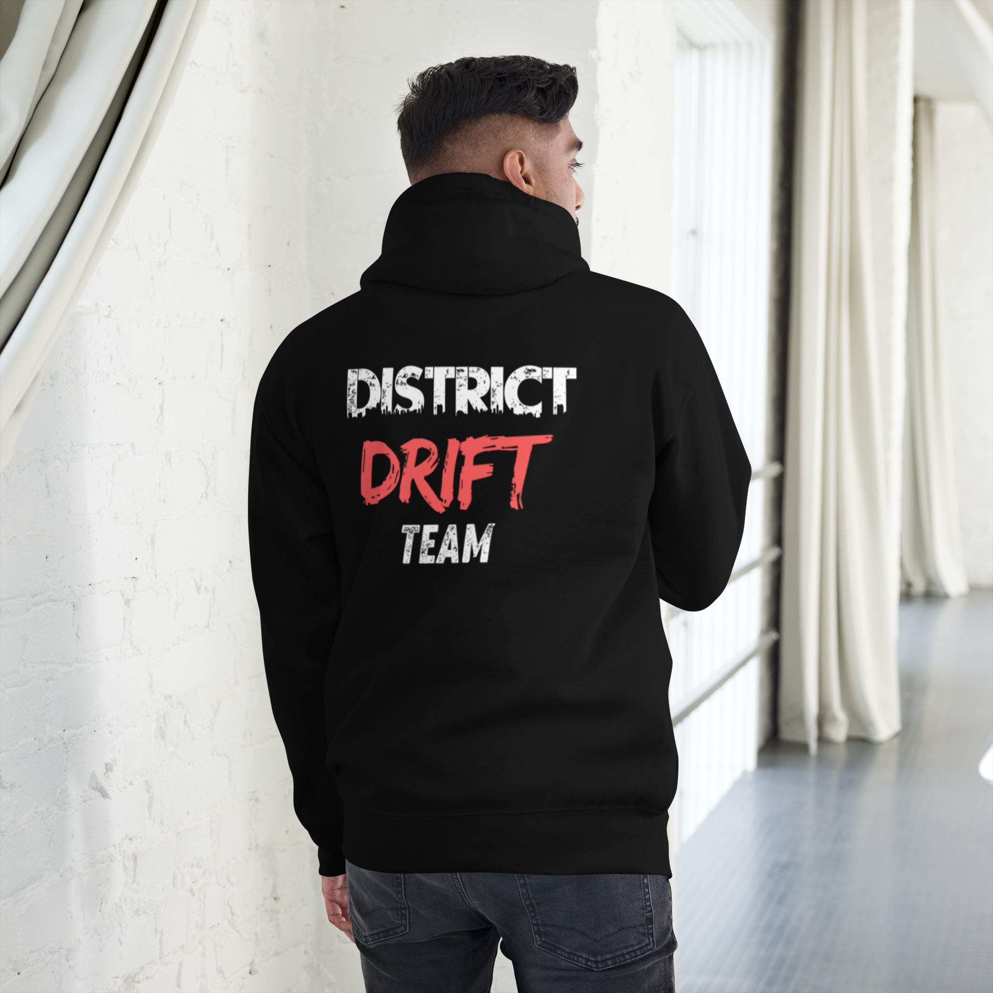 Sweat à Capuche noir DISTRICT DRIFT TEAM – Image 4
